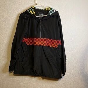 BEAUTIFUL giant hooded lightweight pocket windbreaker large
